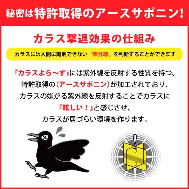 忌避剤 鳥 カラス 日本製 カラスよら〜ず 忌避剤 アースサポニン カラス退治 カラス対策 カラス避け 害獣 害獣忌避 忌避 野外用 糞害対策  簡単設置 プレゼントの通販はau PAY マーケット - なんでもRショップ | au PAY マーケット－通販サイト