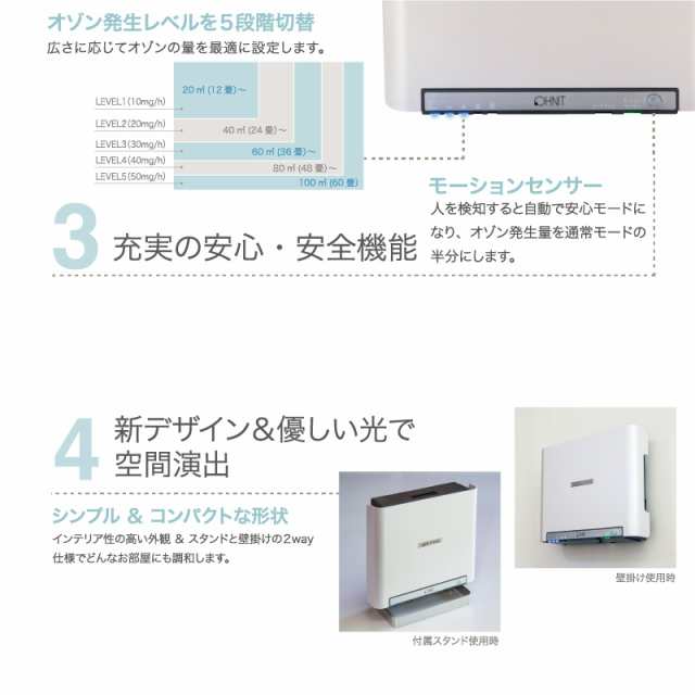 室内用 業務用 オゾン脱臭機 エアフィーノ VS-50S パールホワイト オゾン発生器 日本製 脱臭除菌 オゾン 発生器 コロナウィルス 対策  除｜au PAY マーケット