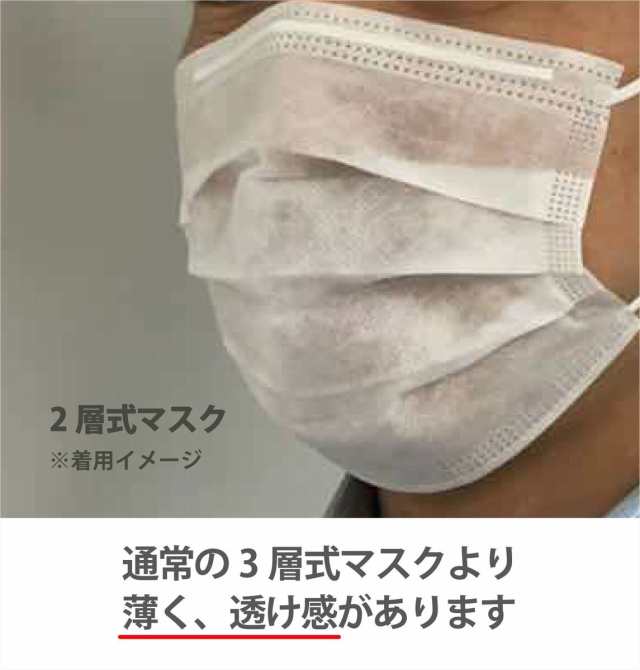 不織布マスク　２層マスク　ホワイト　普通サイズ　業務用　使い捨て