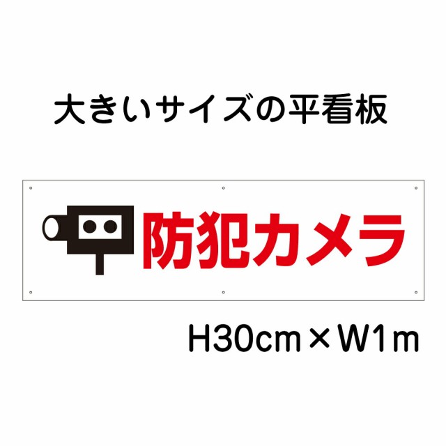 防犯カメラ看板 大きい看板 看板 高さ30cm 幅1m 穴6ヵ所 プレートbigp-op-53の通販は 5,929円