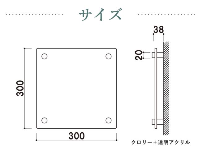 【デザイン自由】クロリー 壁面サイン リサイクル素材看板 30cm×30cm エコ看板 ECO 再生材使用 fi-cw-300_8