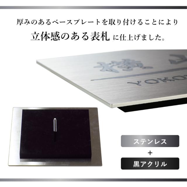 ステンレス表札 SQUAD スクアド サイズ5種類 / ドライエッチング仕様 戸建て おしゃれ マンション 門柱 正方形 長方形 新築祝い シンプル 高級感 玄関表札 建物入口 hyosatsu-squad_2