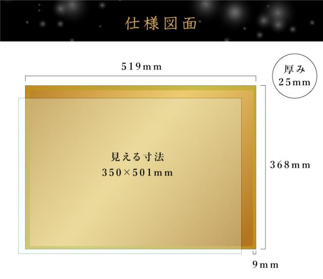 建設業の許可票 ゴールド フレーム付き B３サイズ / 金色 ゴールド 金看板 枠付き 建設業許可票 許可票 看板 業者票 ken-gold-b3frame_6