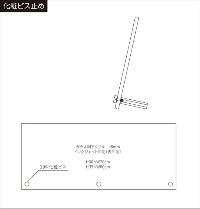 業者票 報酬額票 消費税率10%対応 令和6年7月1日施行版 ガラスアクリル8mm H30×W70cm H35×W80cm com-glass-acryl-jiritu_5