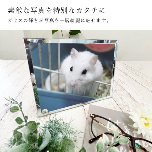 【アイビーグッズ】ガラス フォト スタンド 18×23cm 自立タイプ ガラスフォト フォトガラス 写真立て glass-photo-jiritu_2