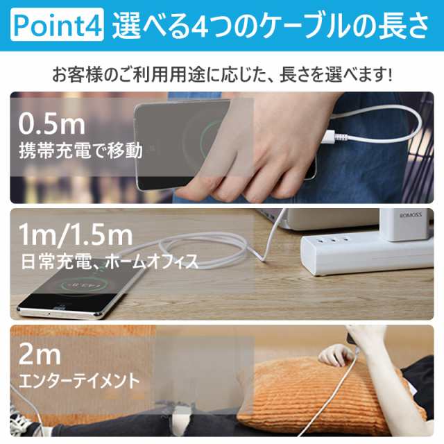 iphone充電 iphone 充電器ケーブル 純正品質 正規MFi認証品 2/1.5/1