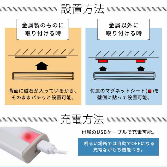 人感センサーライト 2個セット 室内 玄関 led 照明 クローゼットライト LEDライト 屋内 廊下 充電池式 小型 ランタン 防災グッズ  おしゃの通販はau PAY マーケット - GreedFactory