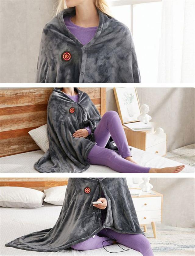 【水曜日まで！10％クーポン配布中】 電気毛布 敷毛布 150×80cm 8発熱ヒーター 掛け着る両用 電気ブランケット 電気ひざ掛け毛布 ブランケット オフィス 3段階温度調節 USB給電