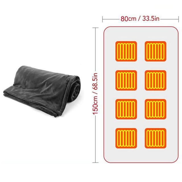 【水曜日まで！10％クーポン配布中】 電気毛布 敷毛布 150×80cm 8発熱ヒーター 掛け着る両用 電気ブランケット 電気ひざ掛け毛布 ブランケット オフィス 3段階温度調節 USB給電