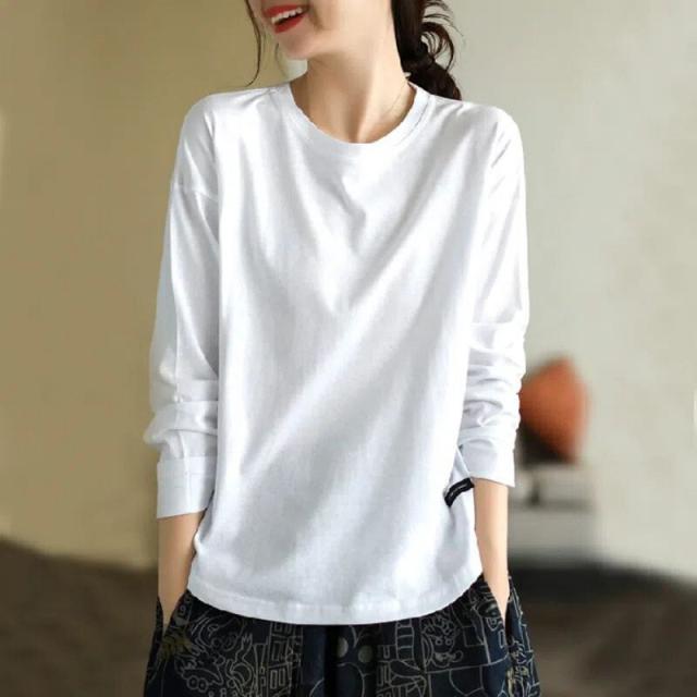 Tシャツ レディース トップス 長袖 カットソー パフスリーブ ティーシャツ 着痩せ カジュアル 体型カバー インナー 重ね着 ルームウェア ブラウス おしゃれ vararai_hx22oct34vtttx21