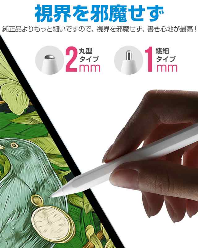 タッチペン iPad用ペン JAMJAKE 急速充電 スタイラスペン 極細 新品