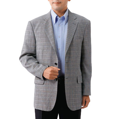 テーラードジャケット 背広 メンズ セオ・アルファ チェック柄 紳士服 シニア 男性 グレー 吸水 速乾 格子柄 グレー系 2つボタン シングル シンプル シニアファッション 40代 50代 60代 70代 80代 父の日 お父さん 春夏　fri　p13414