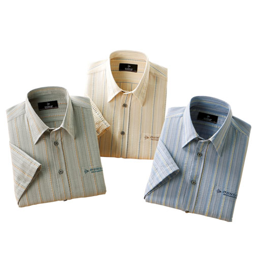 カジュアルシャツ 半袖 ストライプ メンズ ダンロップ・モータースポーツ サッカーストライプ 半袖シャツ 3色組 紳士服 シニア 男性 トップス サッカー生地 コットン グリーン ブルー アイボリー シニアファッション 50代 60代 70代 80代 父の日 お父さん 春夏　fri　p15215