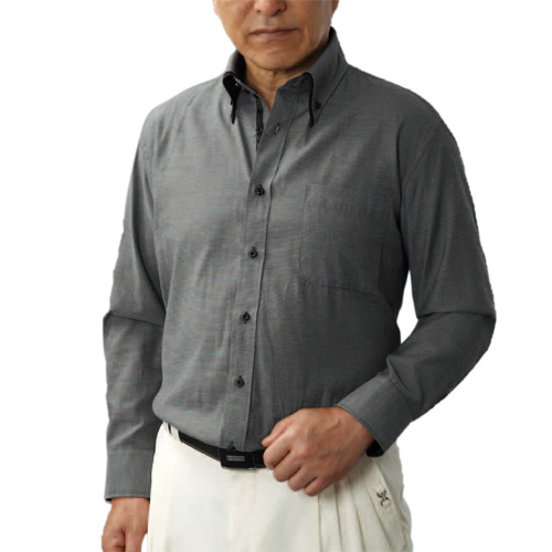 モノトーンドレスシャツ 3色組 カジュアルシャツ ドレスシャツ 長袖 ボタンダウン メンズ 紳士服 シニア 男性 長袖シャツ ホワイト ストライプ ブラックドット 白 ダブルカラー シニアファッション 40代 50代 60代 70代 80代 父の日 お父さん 秋冬　arr　p15800