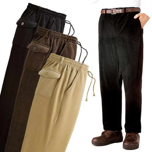 秋冬 メンズパンツ（ニットコール暖か裏起毛イージーパンツ 3色組） メンズ 紳士 シニア ボトムス シニアファッション 50代 60代 70代 80代 父の日 お父さん　fri　p16296 8,603円