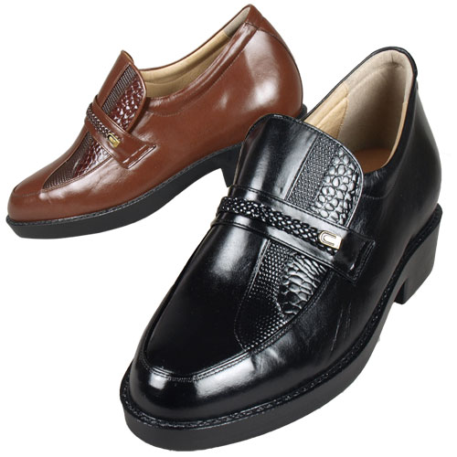 ビジネス シューズ メンズ シニア 日本製 メンズアップシューズ カンガルー革デザインモカ 全2色 ヒールアップシューズ 紳士 男性 3E ワイズ 靴 革靴 ブラック ブラウン 7cmアップ 底上げ シニアファッション 40代 50代 60代 70代 80代 父の日 お父さん 　mk　p17211　p26851