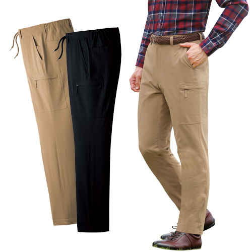 カーゴパンツ 秋冬 ハンティントン・クラブ すっきり暖か裏フリースカーゴパンツ（2色組） 選べる股下丈 長ズボン メンズ 紳士服 シニア シニアファッション 50代 60代 70代 80代 父の日 お父さん ユーティリティルック　fri　p20543の通販は