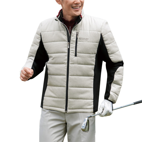 ブルゾン 秋冬 ダンロップ・モータースポーツ チドリ柄切替軽量デザインブルゾン（全2色） 中綿ジャケット 上着 アウター メンズ 紳士服 シニア シニアファッション 50代 60代 70代 80代  父の日 お父さん　fri　p20550