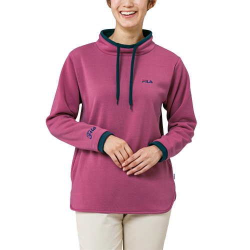 プルオーバー 裏起毛 レディース シニア 秋冬 FILA 暖かハイネックプルオーバー 3色組 裏起毛トップス 婦人服 ミセス 女性 ピンク ブラック グレー 黒 スポーティー シンプル フィラ 40代 50代 60代 70代 80代 90代 母の日 お母さん　fri　p20572　p24979　p26403　p28114