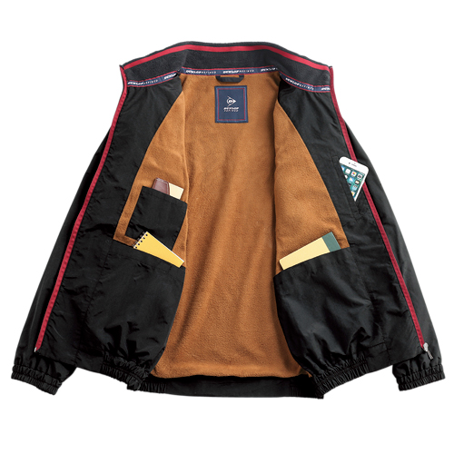 ブルゾン ジャンパー メンズ 秋冬 ダンロップ・リファインド 裏ベロアブルゾン（全3色） アウター 紳士服 シニア 男性 ネイビー グリーン ブラック シニアファッション 50代 60代 70代 80代 父の日 お父さん　fri　p21722　p23494 ブルゾン ジャンパー メンズ 秋冬 ダンロップ・リファインド 裏ベロア