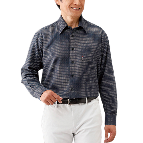 秋冬 あったかウール入りシャツ（2色組） カジュアルシャツ 長袖 ウール混 メンズ 紳士服 シニア 男性 ネイビー系 エンジ系 紺色 シニアファッション 50代 60代 70代 80代 父の日 お父さん　sai　p21786　p26663