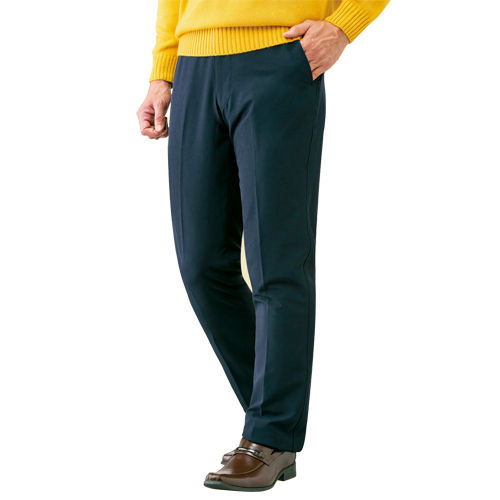 スラックス 秋冬 ハンティントン・クラブ 裏フリース暖か多機能スラックス（2色組） 選べる股下丈 長ズボン メンズ 紳士服 シニア 男性 シニアファッション 50代 60代 70代 80代 父の日 お父さん　fri　p19094　p22227