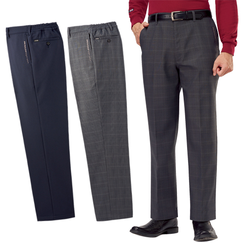 スラックス 秋冬 ダンロップ・リファインド 大人の暖か裏フリースパンツ 2色組 選べる股下丈 ボトムス スラックス ネイビー グレー メンズ 紳士服 シニア 男性 シニアファッション 50代 60代 70代 80代 父の日 お父さん　fri　p23221　p26420