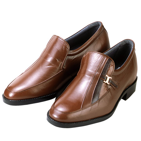 日本製 メンズアップシューズ カンガルー革 モカスリッポン 全2色 5cmヒール ビジネスシューズ メンズ 紳士服 シニア 男性 ヒール 靴 ブラック ブラウン 黒 茶色 本革 牛革 通気性 ファッション 40代 50代 60代 70代 80代 父の日 お父さん　mk　p23345 日本製 メンズアップシューズ カンガルー革 モカスリッポン 全2色 5cm