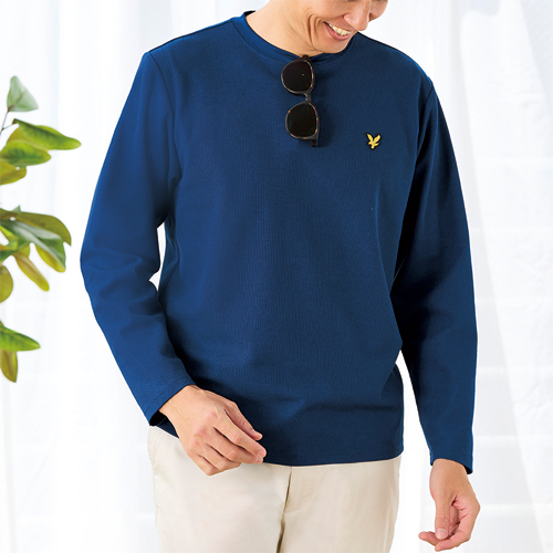 Tシャツ 秋冬 ライル＆スコット 大人が着やすいラッセルTシャツ 2色組 トップス ロングTシャツ ティーシャツ グリーン ブルー メンズ 紳士服 シニア 男性 シニアファッション 50代 60代 70代 80代 父の日 お父さん シンプル　fri　p23845の通販は 7,689円