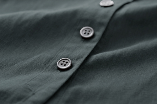 ワンピース レディース ひざ下丈 シニア 春夏 麻入りサイドボタン