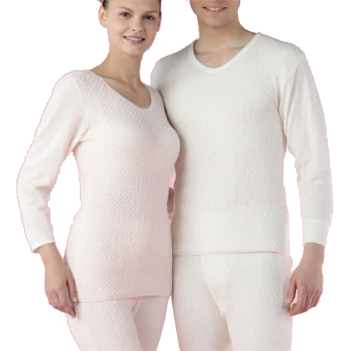 日本製 健康肌着 ひだまり 極 長袖U首シャツ 8分袖インナーシャツ