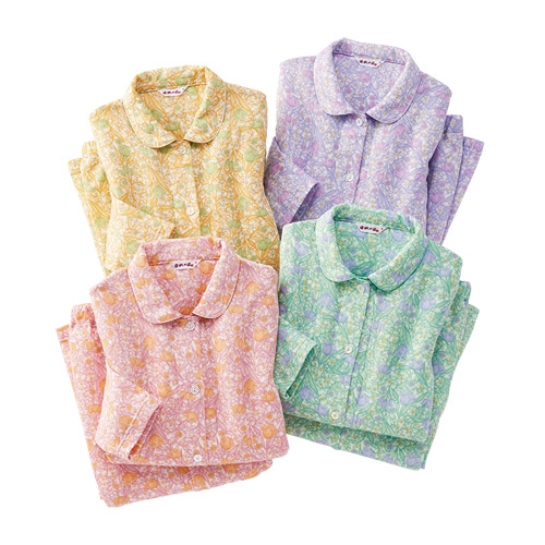 日本製 京都捺染 ふんわりソフトキルトパジャマ 全4色 パジャマ 寝巻き 寝間着 前開き 長袖 レディース 婦人服 ミセス シニア 女性 パープル イエロー グリーン ピンク 花柄 介護 入院 シニアファッション 50代 60代 70代 80代 母の日 お母さん 秋物 冬物 秋冬　fri　p25247