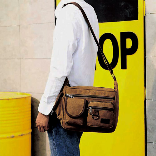 帆布 多機能ショルダーバッグ 全4色 バッグ カバン 鞄 ショルダーバッグ メッセンジャーバッグ メンズ 紳士 シニア 男性 キャンバス ベージュ グリーン ブラック ブラウン 黒 茶色 かばん カジュアル シンプル 50代 60代 70代 80代 父の日 お父さん　link　p25704