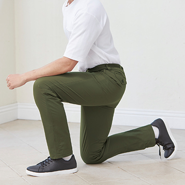 冬に重宝裏フリースパンツ 2色組 選べる股下丈 ストレッチパンツ