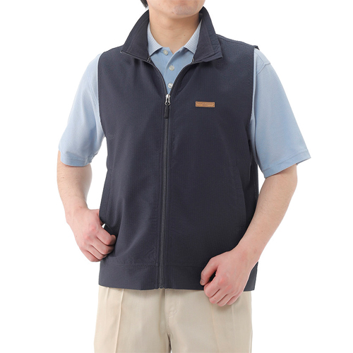 サッカーフルジップベスト 2色組 ベスト チョッキ 前開き メンズ 紳士服 シニア 男性 ネイビー グレー 紺色 灰色 サッカー素材 サマーベスト ジレ シンプル 無地 シニアファッション 40代 50代 60代 70代 80代 90代 父の日 お父さん 春物 夏物 春夏　kita　p26491