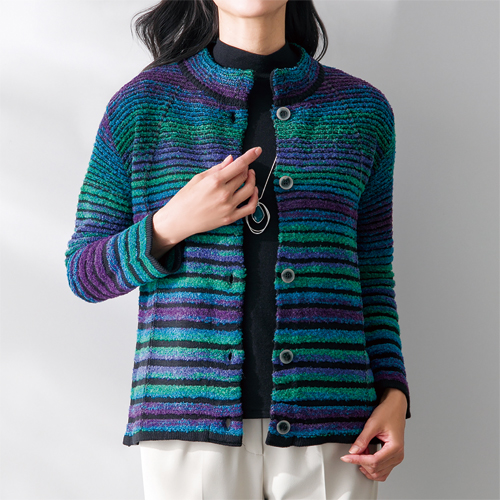 カーディガン トップス ニット レディース 日本製 グラデーション