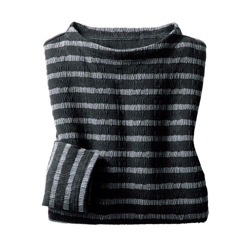 ボートネック カットソー トップス レディース 日本製 ジャカードボーダーニット 3色組 婦人服 ミセス シニア 女性 ブラック ブルー ピンク 黒 青 長袖 丸首 クルーネック シンプル 上品 洗える ファッション 40代 50代 60代 70代 80代 母の日 お母さん 秋冬　fri　p26742 ボートネック カットソー トップス レディース 日本製 ジャカード