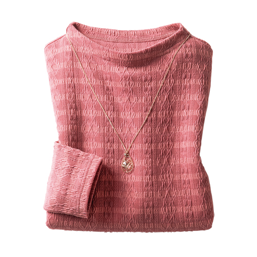 ボートネック カットソー トップス レディース 日本製 ジャカード