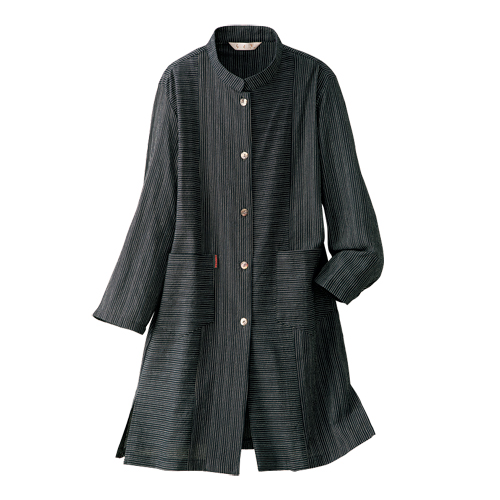 日本製 久留米織綿100％ シャツジャケット 全2色 スタンドカラー