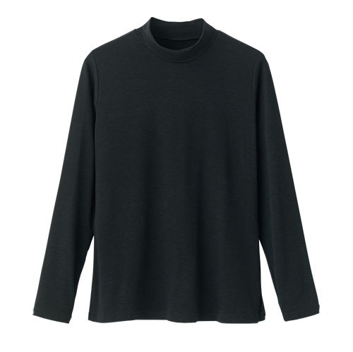 日本製 ハイネックプルオーバー 全2色 カットソー ハイネック 長袖 無地 ブラック ホワイト レディース 婦人服 ミセス シニア 女性 大人 黒 白 シンプル 上品 シニアファッション 40代 50代 60代 70代 80代 90代 母の日 お母さん おばあちゃん 秋物 冬物 秋冬　fuji　p27659