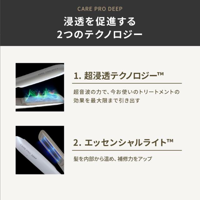 【正規品取扱店】CARE PRO ケアプロ ディープ CUI-01 超音波アイロン トリートメント浸透促進器 ホームケア 家庭用 防水 ヘアケア 美容家電_3