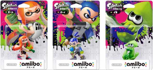 amiibo スプラトゥーン 全3種セット ガール ボーイ イカの通販はau PAY