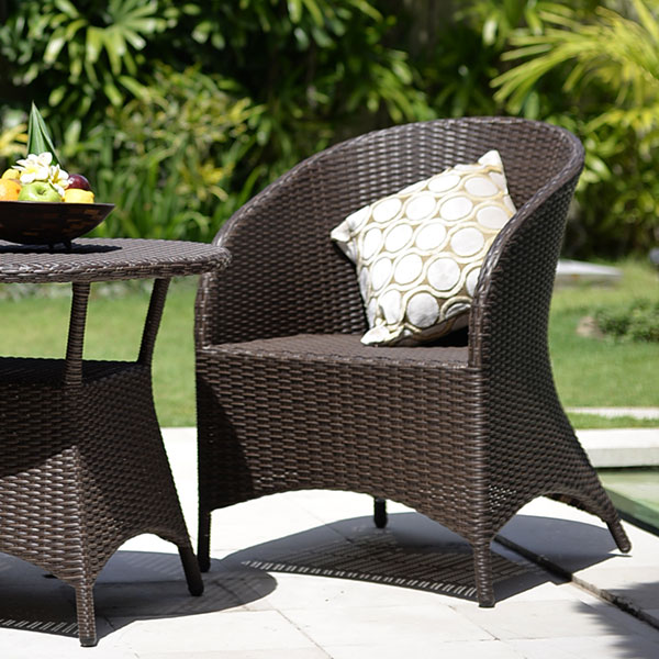 ガーデン家具 ラウンジチェア 肘付き 軽量 シンセティックラタン 完成品   ラウンジチェアー イス 椅子 1人掛け 家具 天然木 人工ラタン アジアン バリ リゾート インテリア おしゃれ モダン セミオーダー対応  [Tuban トゥバン]  【TUC-04】の通販は 26,026円