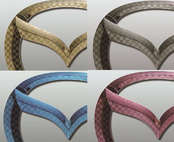 ファサネイトエンブレム　市松模様風　KEEFW/KE2FW系　ＣＸ−５　前期　セット　マツダ　カラー付き　カーパーツ　純正　メッキの通販は