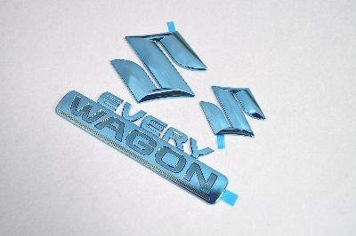 スズキ　カラー　エンブレム　送料無料　ＤＡ６４Ｗ　エブリィ　ブルー　３点　カーパーツ　純正　メッキの通販は 10,395円