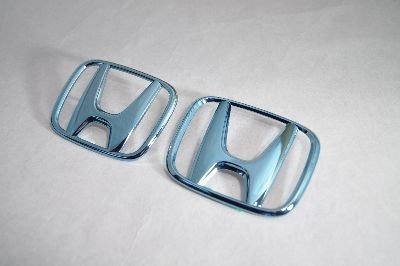 ホンダ　カラー　エンブレム　送料無料　ＧＤ１　フィット　フロント/リアＨマーク　ブルー　カーパーツ　純正　メッキの通販は