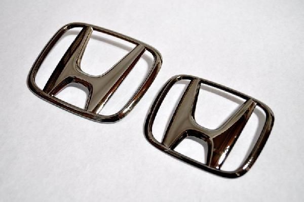ホンダ　カラー　エンブレム　送料無料　ＧＥ８　フィット　フロント/リアＨマーク　ブラック　カーパーツ　純正　メッキ