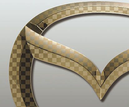 マツダ　ファサネイトエンブレム　市松模様風　ＧＪ２ＦＷ　アテンザワゴン　前期/後期　フロント１点　マツダ　カラー付き　カーパーツ　純正　メッキの通販は