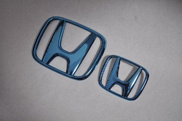 ホンダ　カラー　エンブレム　送料無料　ＪＨ１/２系　Ｎ−ＷＧＮカスタム　ブルー　フロント/リア　カーパーツ　純正　メッキの通販は