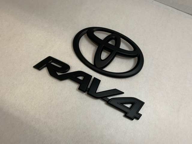 トヨタ　マットブラック/ピアノブラック　エンブレム　送料無料　ＭＸＡＡ５＃　ＲＡＶ４　リア２点セット　カーパーツ　純正　メッキ